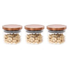 Femora Borosilicate Glass Jar With Golden Metallic Lid | Jars for Kitchen Storage | 300 Ml | Set of 2