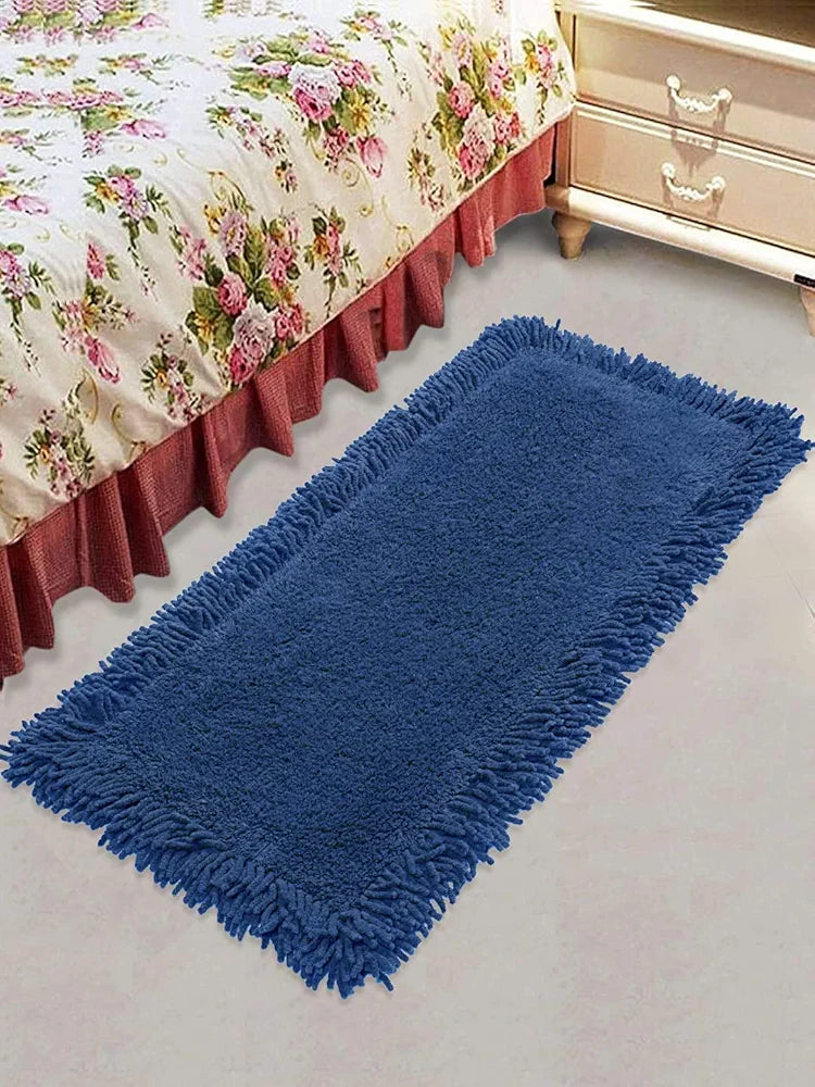 Saral Home Shaggy Soft Cotton Durable & Washable Multipurpose Bedside Runner for Home/Kitchen/Living Area/Lobby/Office Entrance with Anti Skid Backing 