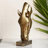 Ecraftindia Golden Antique Finish Elegant Horse Face Handcrafted Polyresin Decorative Showpiece