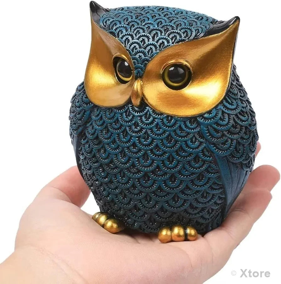 Xtore® Modern Classy Lucky Owl Resin Art Figure Showpiece , 1 Piece