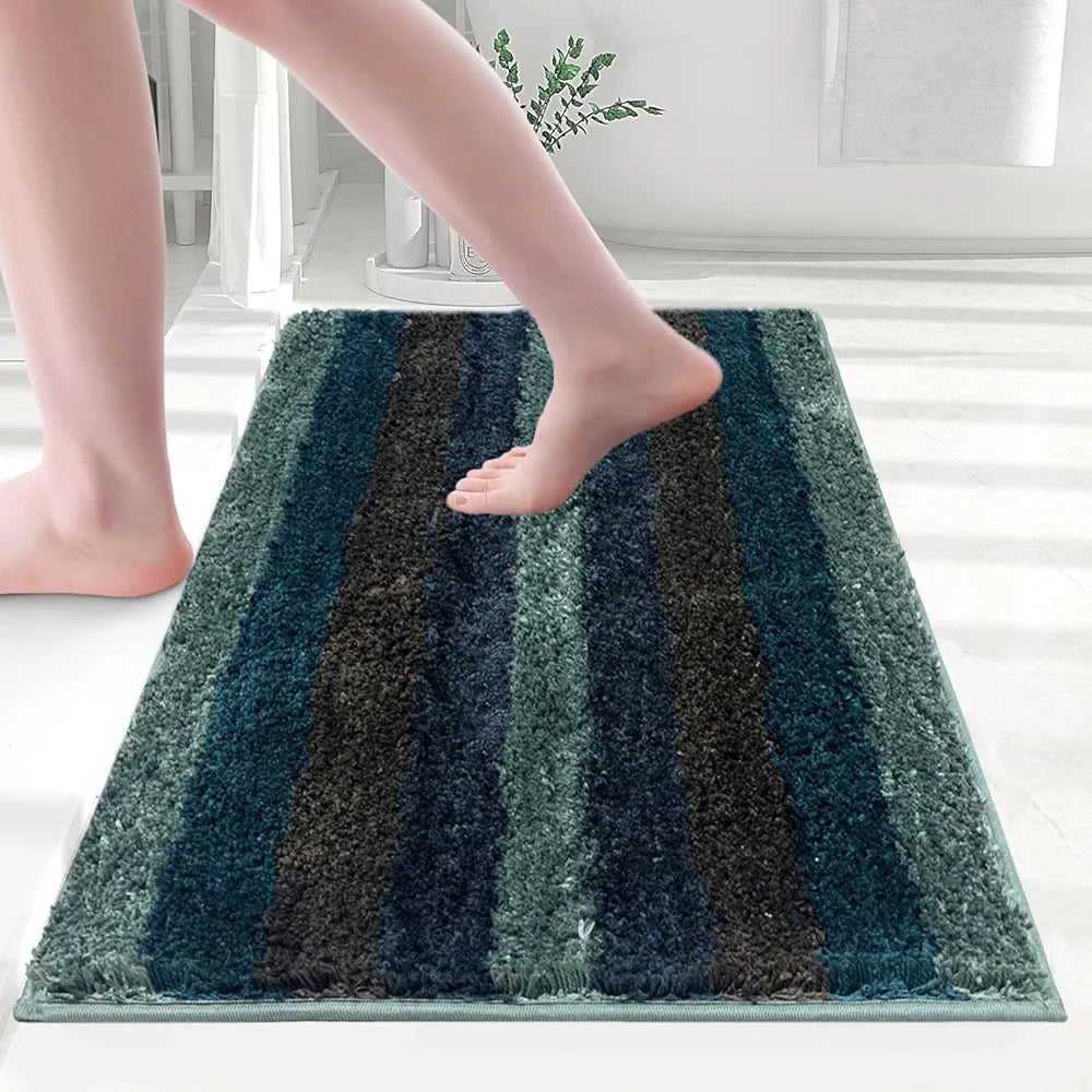 Luxe Home Jericho Doormat 2500 GSM Super Soft Microfiber, Anti-Skid Bathroom Mat & Kitchen Mats for Floor, Water-Absorbent, Quick Dry, Washable Door Mats for Home - Burnt Green, 60x90 cm, Pack of 1