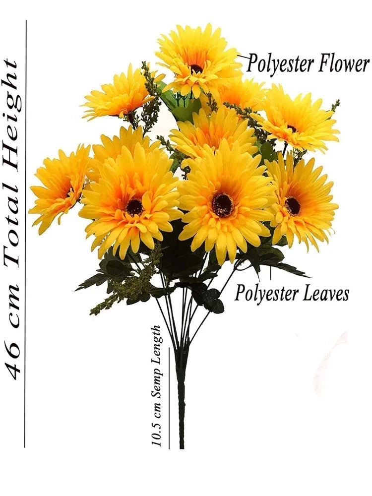 Fourwalls Beautiful Decorative Artificial Garabara Flower Bunches for Home décor 