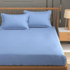 Homefab India 160 TC Stripe Glace Cotton Double BedSheet with 2 Pillow Covers Sky Blue