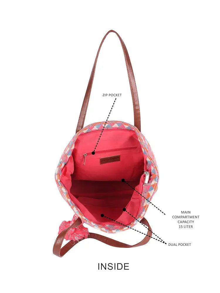 ASTRID Handmade Macrame Flap Over Sling Bag For Girls And Women