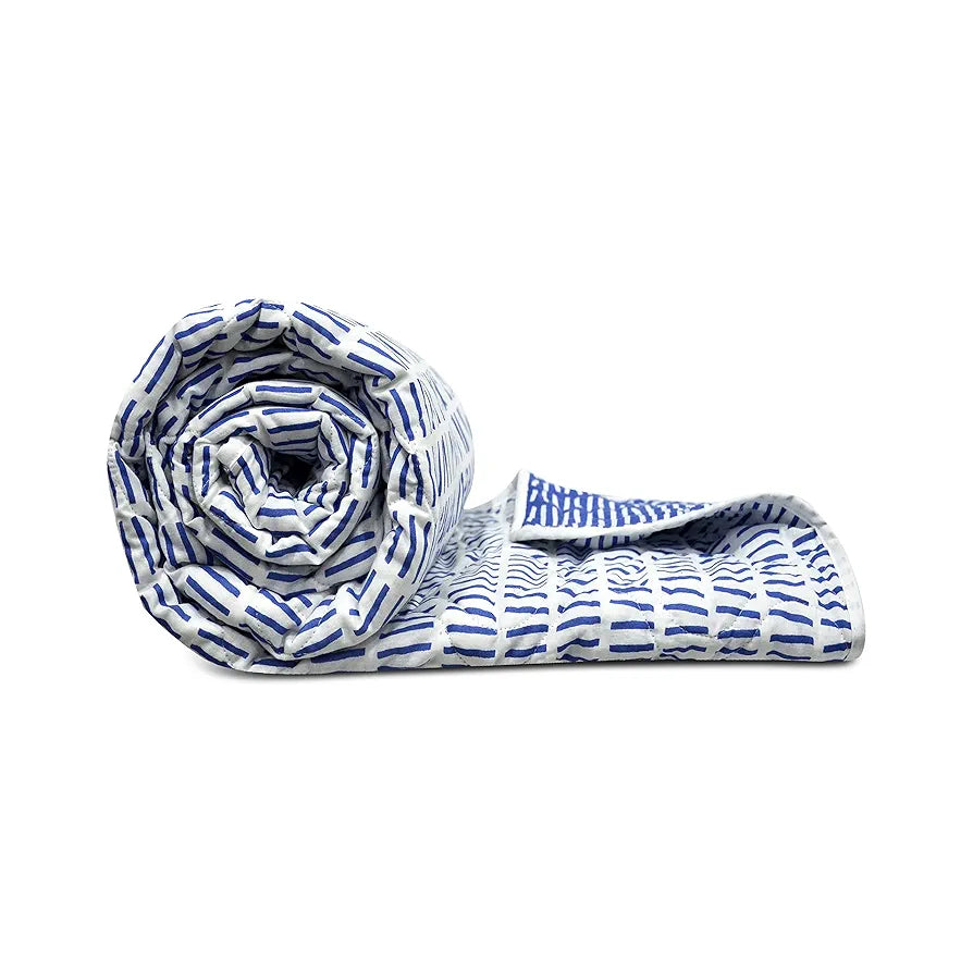 Divine Casa 100% Cotton Single Bed Cambric Comforter | Blanket for All Seasons - Luxurious Comfort and Breathability | TC - 110