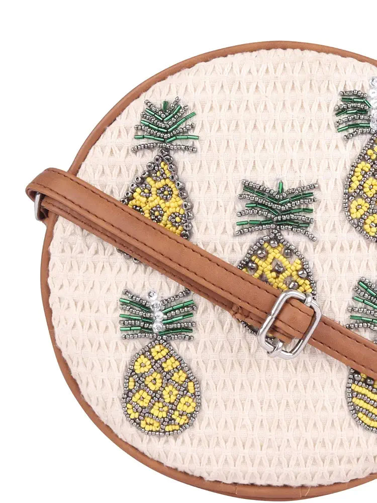 ASTRID Handmade Macrame Flap Over Sling Bag For Girls And Women