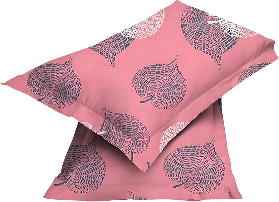 Polycotton 220 TC Floral Printed King Size Double Bedsheet with 2 Pillow Covers, (90 x 90 Inches, Oxford