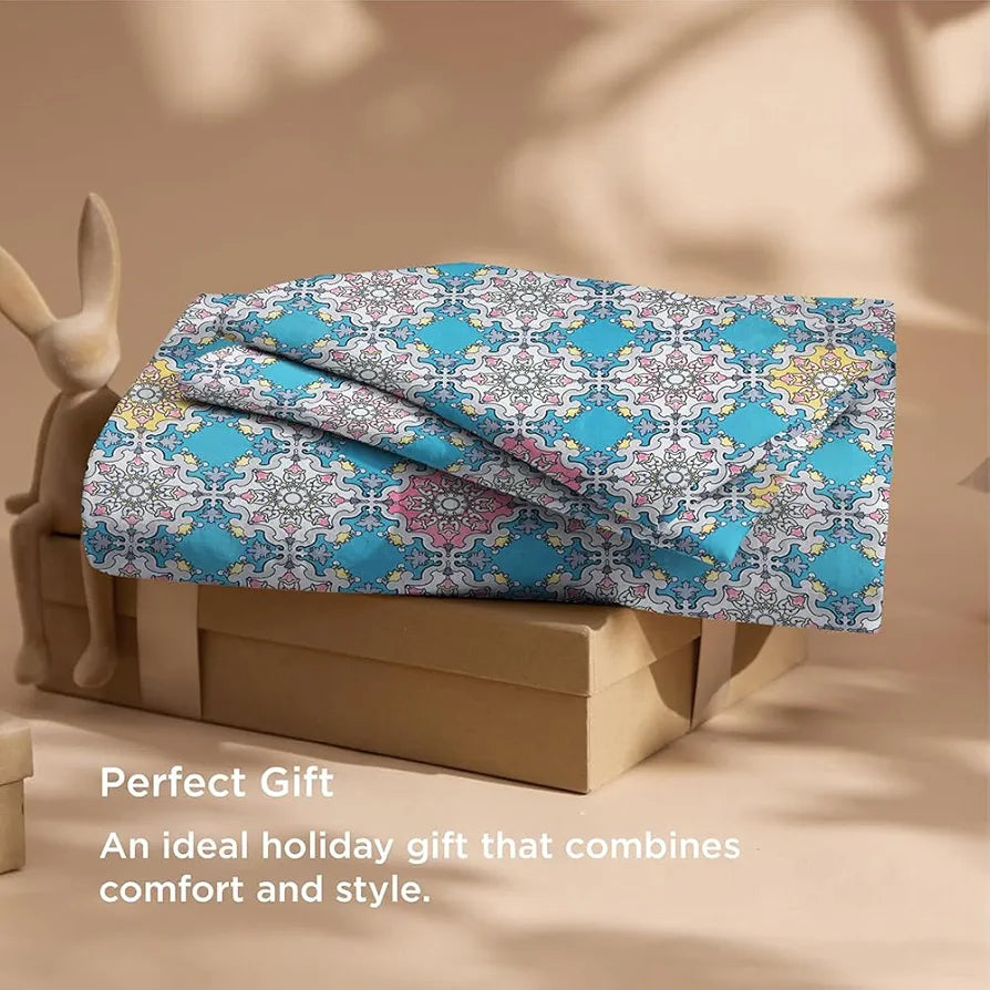 HOMEKART Floral 180 Tc Ultra Super Soft Cotton Feel Microfiber Double Bedsheet with Two Pillow Covers for Your Bedroom 