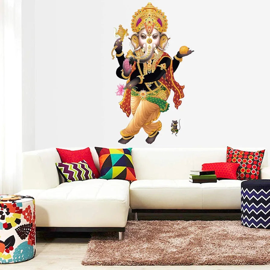 Rangoli White Glossy Vinyl Wall Sticker Premium Self-Adhesive Waterproof Decorative Wall Decal for Bedroom, Living Room, Office & Home Decoration Easy to Apply. Parent-7, Design-23