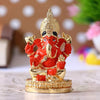 Ecraftindia Gold Plated Orange Siddhivinayaka Ganesha Decorative Showpiece