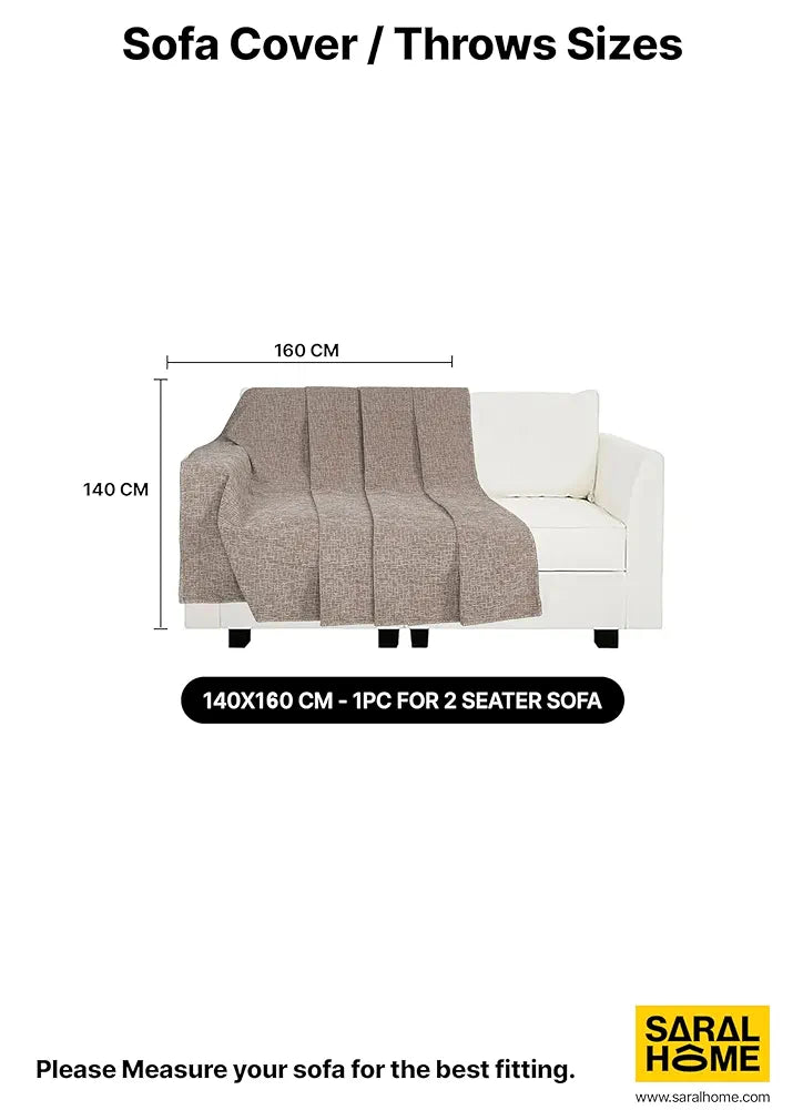 Saral Home Chenille 2 Seater Sofa Cover Throw 