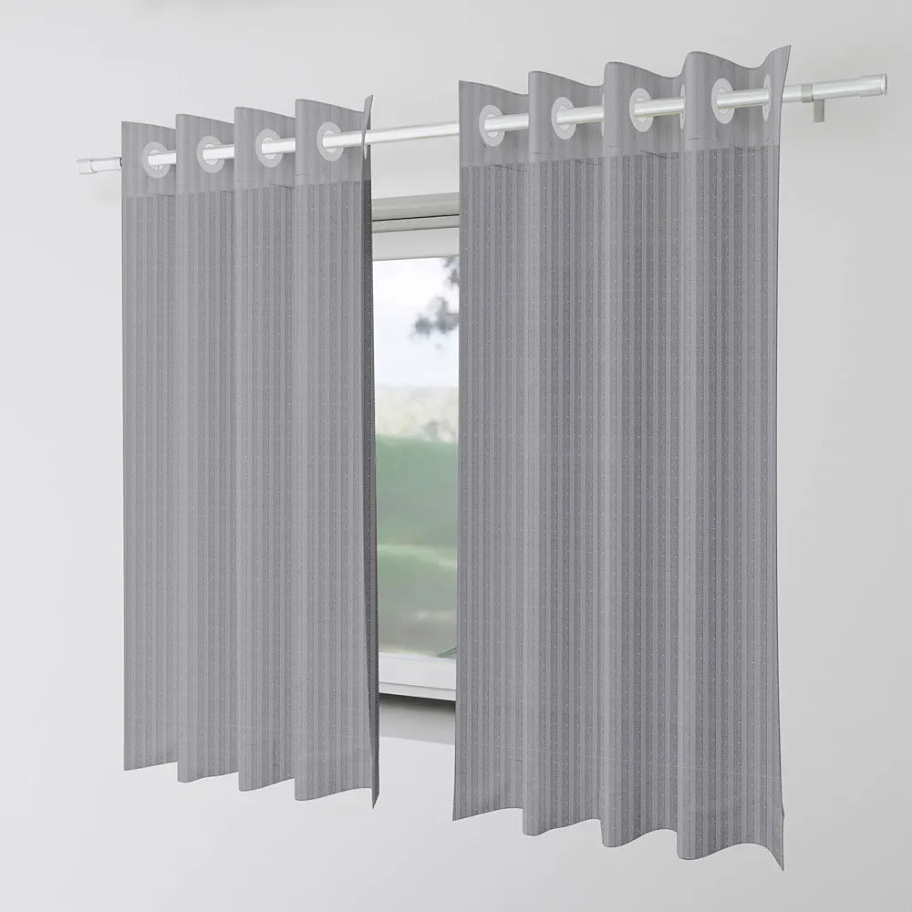 Kuber Industries Window Curtain | Sheer Window Curtains | Parda for Living Room | Drapes for Bedroom | Window Curtain Parda for Home D?cor | Lining Net | 5 Feet | Gray