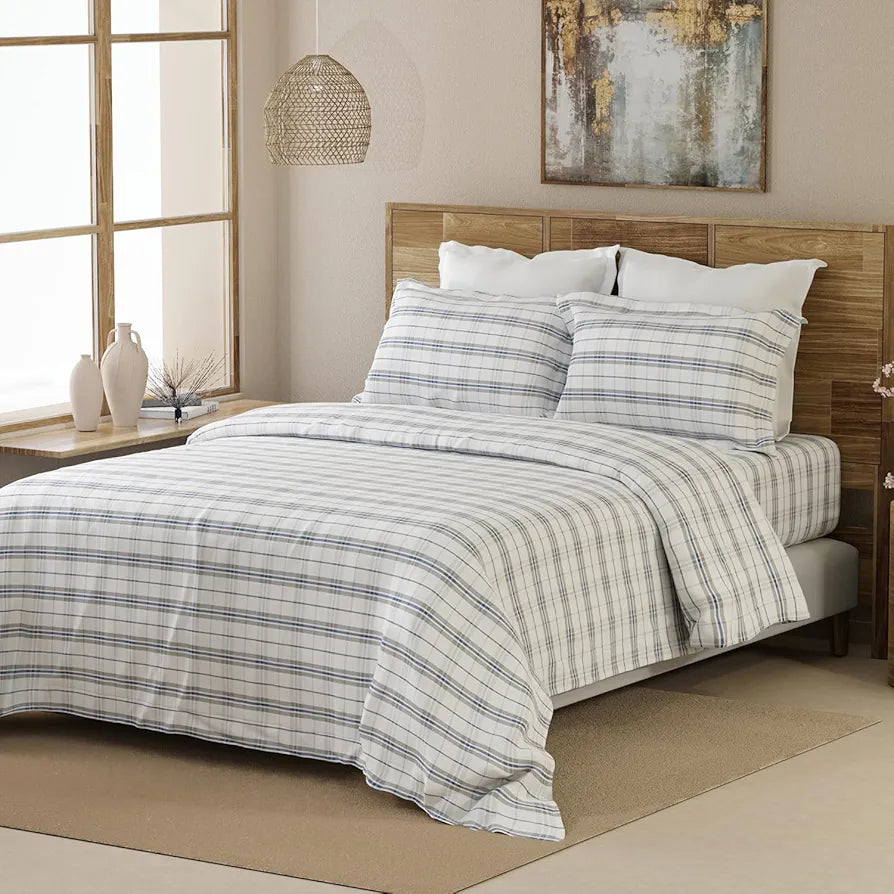 Emaline 100% Cotton Double Bedsheet Set  | 1 Double Cotton Bedsheet & 2 Pillow Covers | Breathable & Anti-Wrinkle | 144 TC | 