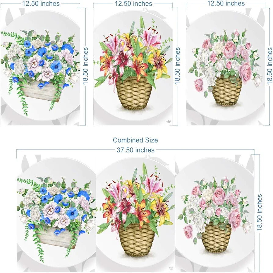 Rangoli MDF 3 Pcs Wall Poster 12x18 Inch Decorative Wall Art for Home, Office, Living Room. P-4, Design-25