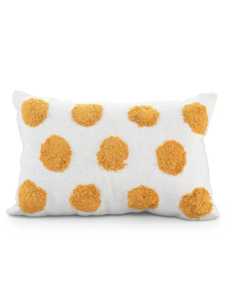 SASHAA WORLD Cotton Lumbar Cushion Cover, Decorative Throw Cushion/Pillow for Couch and Bed
