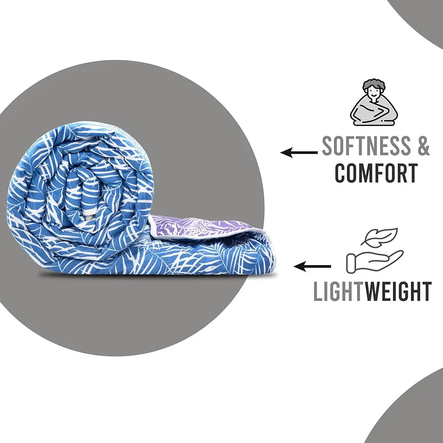 Divine Casa Microfiber 150 GSM Reversible Double Bed Comforter | Ultra Soft & Lightweight Blanket | Cozy & Breathable for All-Weather | 254 x 230 CM, Aquarius Purple