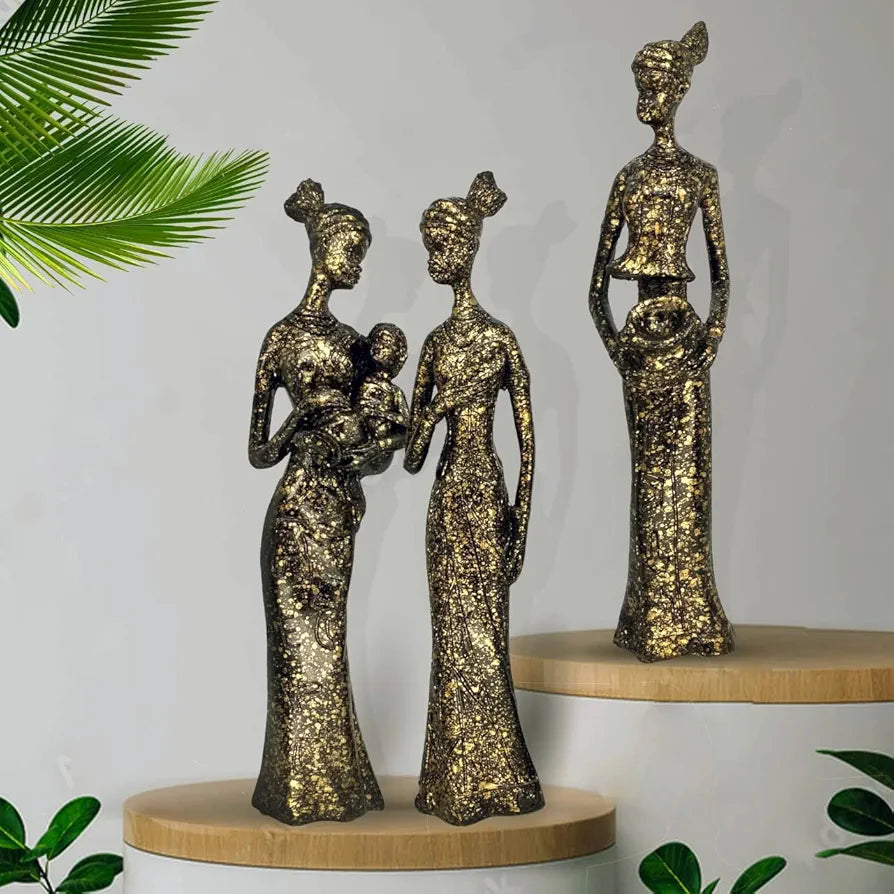 Xtore Beautiful Finish Uniquely Hand Crafted Home Decor African Tribal Women Art Piece - 