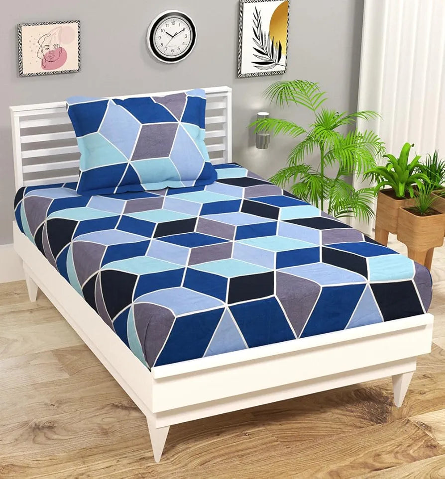 HOMEKART Premium Microfiber 144 TC Flat Single Bedsheets Breathable | Wrinklefree  with 1 Pillow Cover | TC - 144