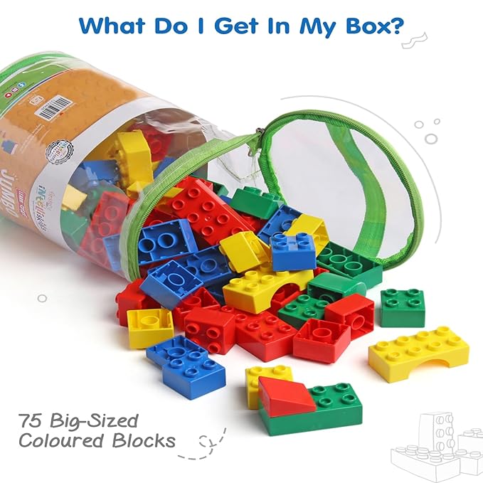 Firstcry Intelliskills Premium 75 Pieces Jumbo Construction Block