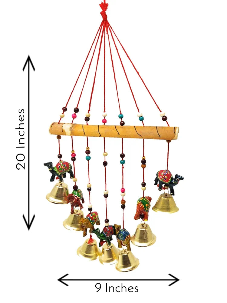 JH Gallery Handcrafted Rajasthani Wind Chime Door/Wall Hanging Decorative Showpiece/Wall Hanging/Home Decor/Home Furnishing/Diwali Gift/Corporate Gift 