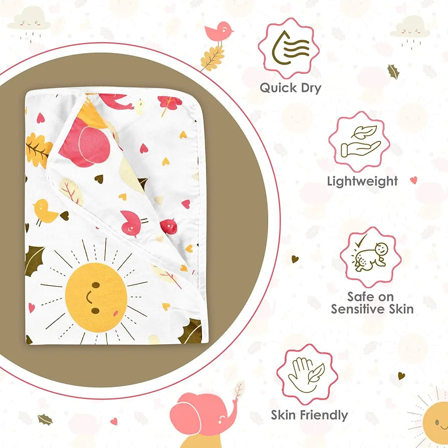 Divine Casa Pure Cotton Printed Single Dohar for Newborn Baby | 120 GSM | Soft & Lightweight Throw Blanket | Cozy & Breathable Bedding | All-Season Comfort | 0-4 Years | 135 x 100 CM, Marlin White