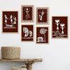Kotart Warli Art Digital Paintings with Frame Pack of 6 art 3