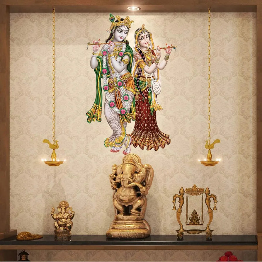 Rangoli White Glossy Vinyl Wall Sticker Premium Self-Adhesive Waterproof Decorative Wall Decal for Bedroom, Living Room, Office & Home Decoration Easy to Apply. Parent-7, Design-3