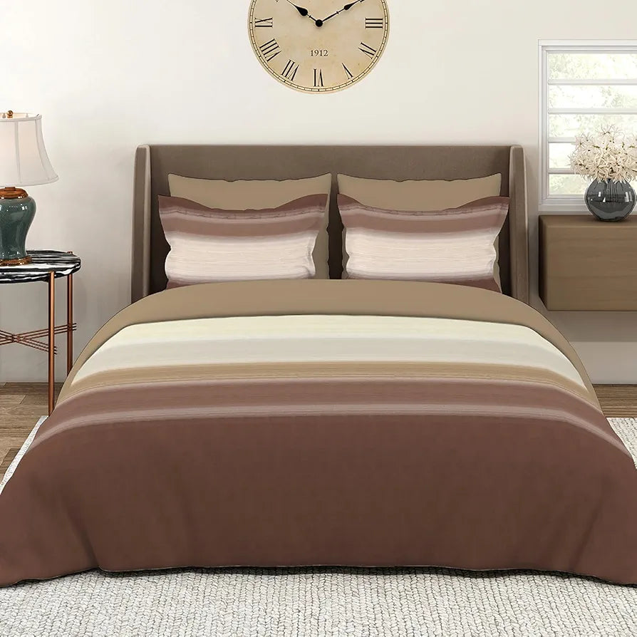 Layers Duracount Bedsheet Set for All Seasons - Lightweight, Moisture Absorbent, Machine Washable & Easy to Care - Gift for Housewarming & More - 225 CVC - King Size 
