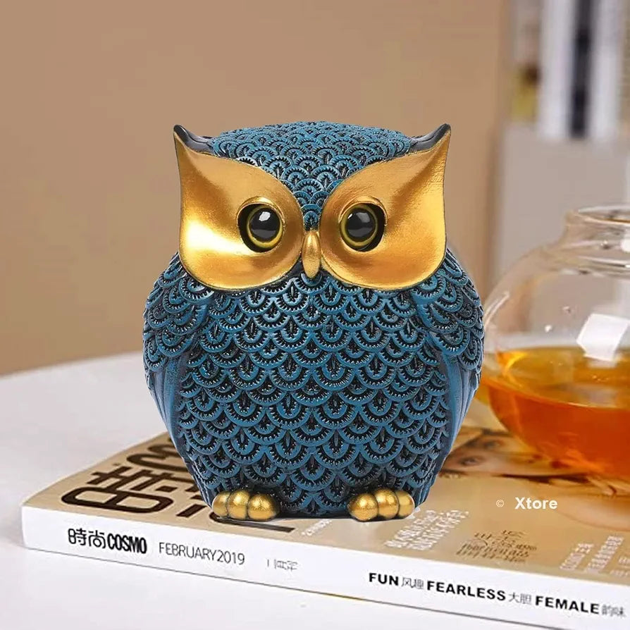 Xtore® Modern Classy Lucky Owl Resin Art Figure Showpiece , 1 Piece