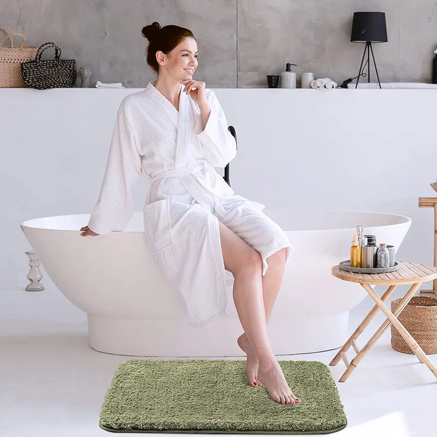 LUXE HOME INTERNATIONAL Microfiber Bath Mat Super Soft Non Slip Vegas Rectangular Mats For Bathroom,DoorPack of 1