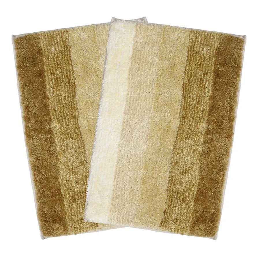 Luxe Home Super Soft Microfiber Bathroom Mat 40x60 cm Non-Slip Bath Mat for Home, Bedroom, and Living Room - Tabacco Pack of 2