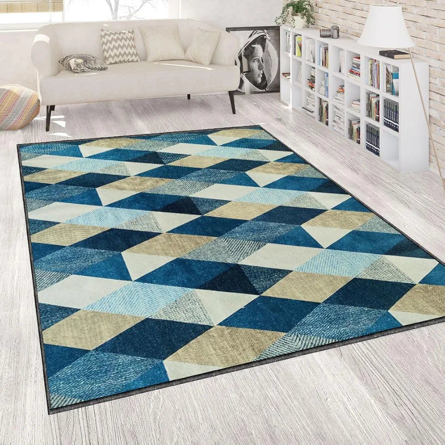 BSB HOME 3 x 5 Feet 3D Jet Multi Printed 3D Jet Vintage Persian Carpet/Rug/Runner and Carpets for Bedroom/Living Area/Home and Offices with Anti Slip Backing 