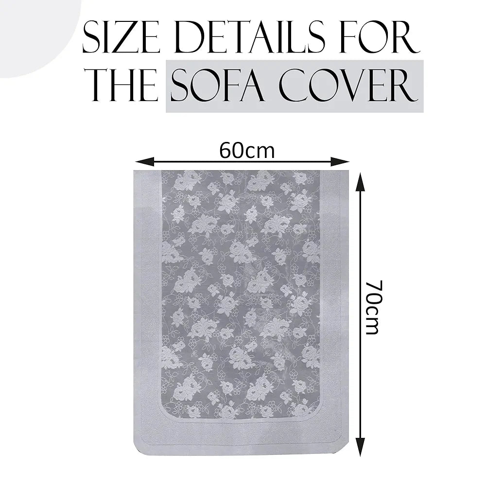 Kuber Industries Set of 4 Net Durable 2 Seater Sofa Covers for Living Room | Easy Machine Washable Sofe ke cover for Protection & Comfort for Home | Self Net Hawaii - Grey
