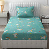 Fresh From Loom Cartoon Wrinkle Free Microfiber Bedsheet For Kids Single Bedsheet With One Pillow Cover Multicolor 144 TC Teal