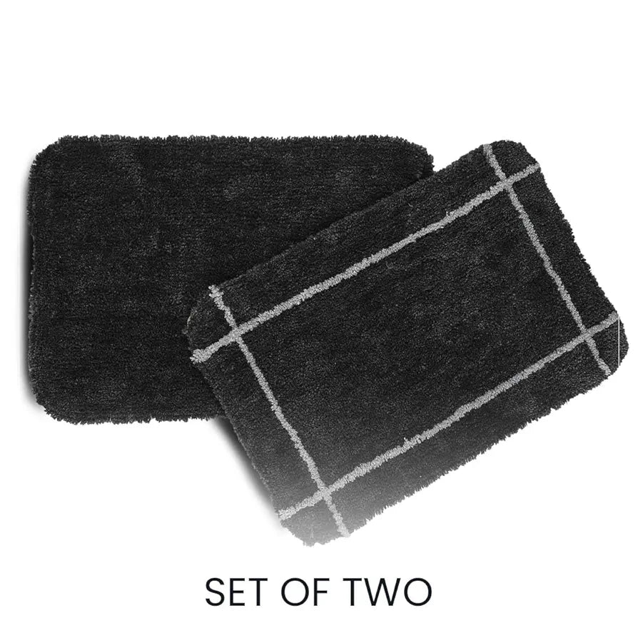 SASHAA WORLD Set of 2 Microfiber Bathmat 