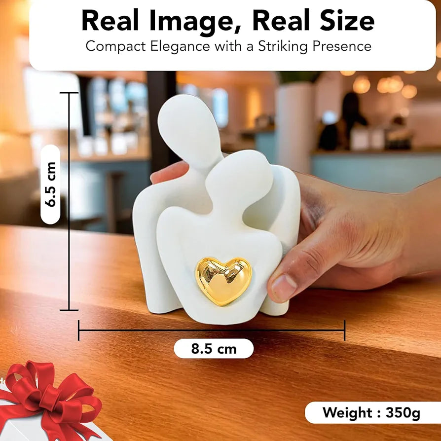 Ekhasa Nostrae Cute Couples Show Pieces for Home Decor Bed Room Decorative Items | Romantic Love Showpieces Gift Item for Anniversary Valentines Day | Tv Shelf Office Living Room Statue Figurines