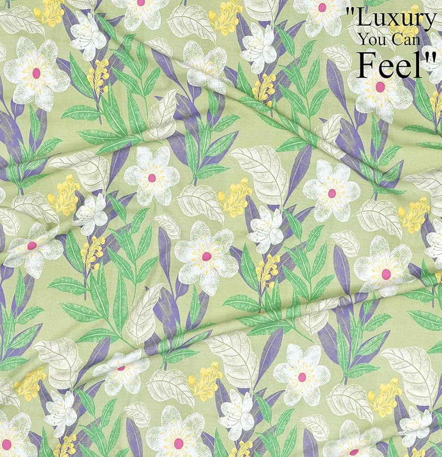 HOMEKART Premium Microfiber Elastic Fitted Bedsheets with 2 King Size Pillow Covers | Double Bed with All Around Elastic 180 TC Supersoft 