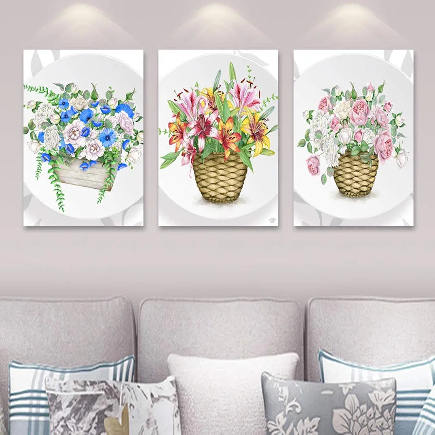 Rangoli MDF 3 Pcs Wall Poster 12x18 Inch Decorative Wall Art for Home, Office, Living Room. P-4, Design-25