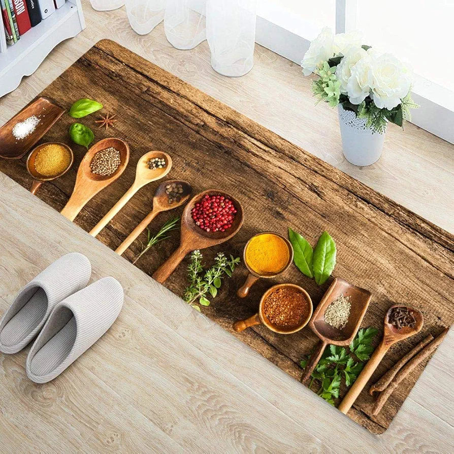 ishro home Kitchen mats for Floor Anti Slip Waterproof | Set of 2 Pcs| Non-Skid, Soft Absorbent Rugs for Kitchen, Laundry, and Hallway|137x45cm, 45x71cm| 4mm Thickness