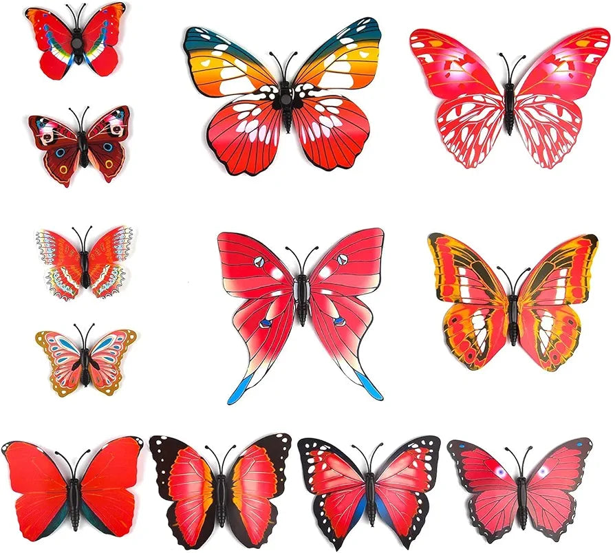 Rangoli Butterfly Wall Stick or Magnet for Home, Office, Kids Room Décor Self Adhesive Removable PVC. Design-15