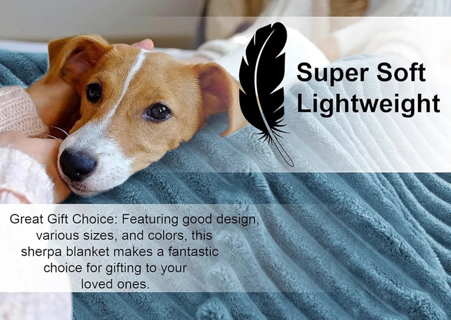 HOMEKART Pencil Pattern Flannel Fleece Sherpa Blanket – 220 x 150 cm, Soft, Plush, Fluffy Season/AC and Mild Winter Reversible Blanket - Single Bed 