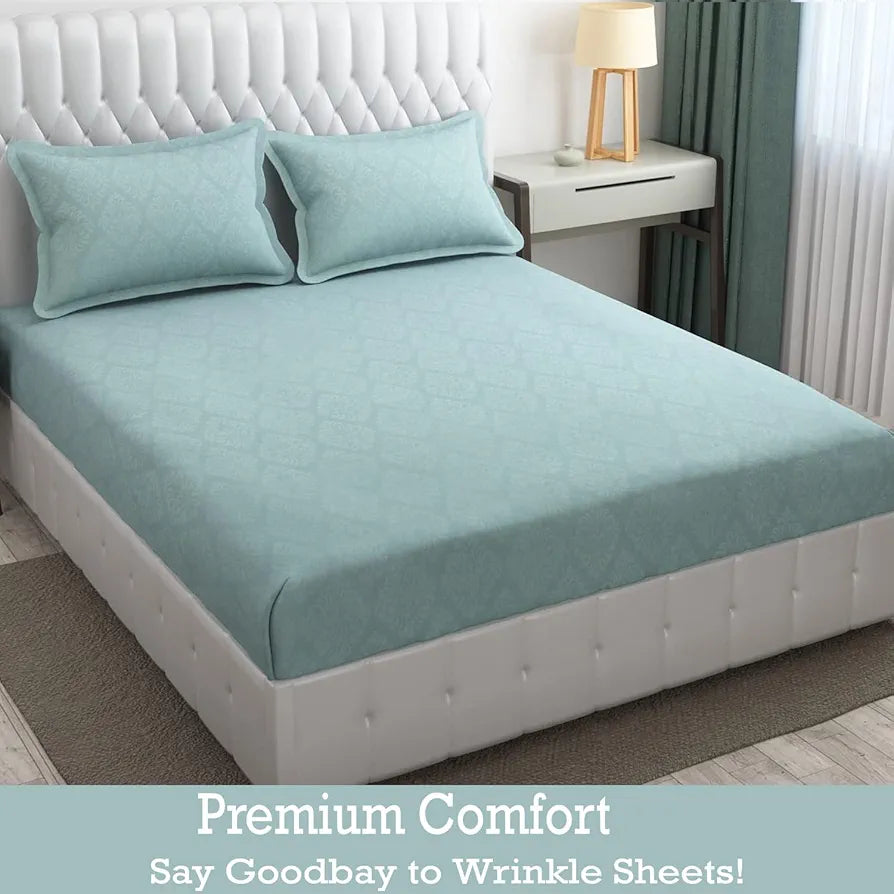 FRESH FROM LOOM Microfiber Rotary Printed Bed Sheet Set-King Size,Hypoallergenic,Wrinkle Free with 2 Pillow Covers,144 TC