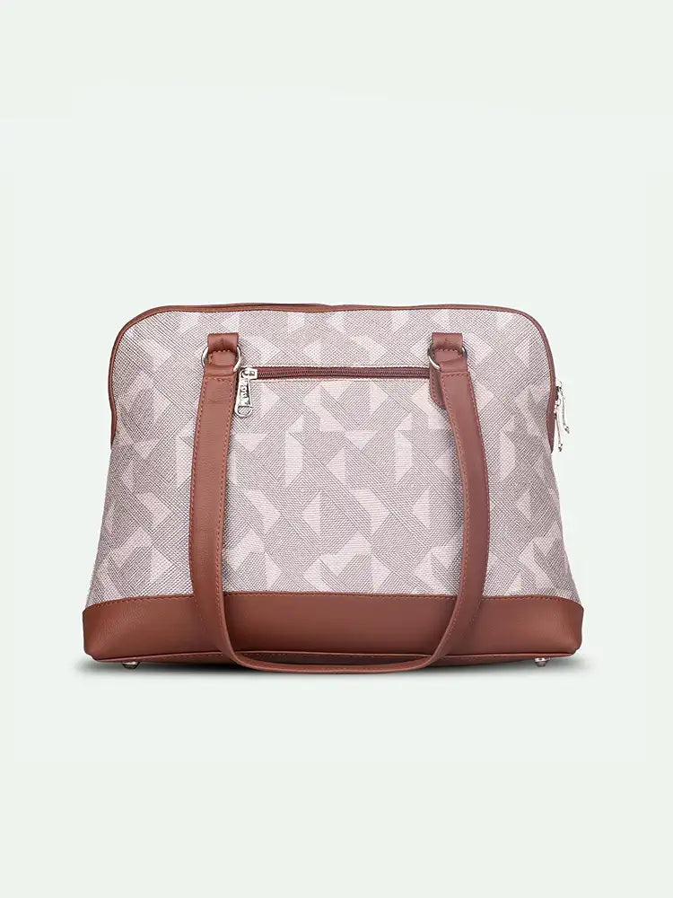 ZOUK Carry All Work Bag | Jute | Vegan Leather Handcrafted Women's Shoulder Bag with Double Handles