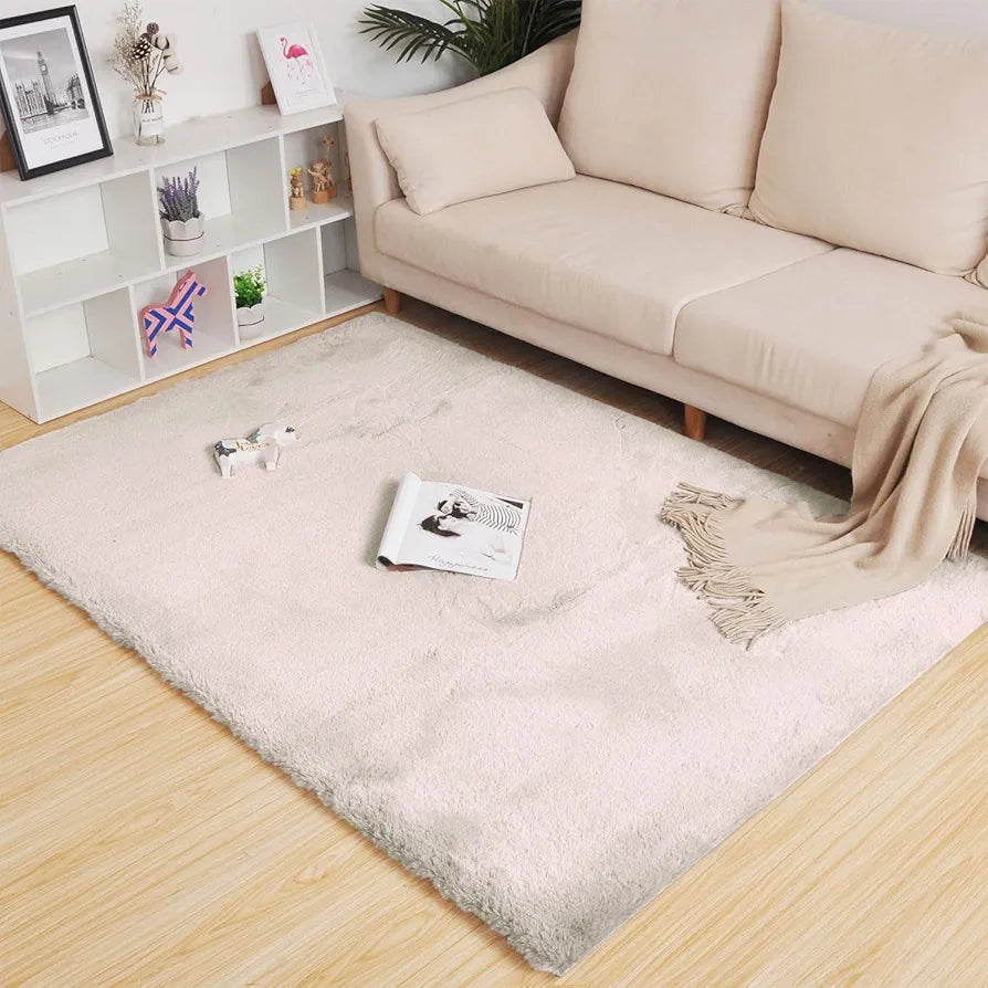 LUXE HOME INTERNATIONAL Rectangular Carpet Super Soft Anti Skid Rabbit Fur  Bathroom Mats for Bedroom, Door, Kitchen Floor  Pack of 1