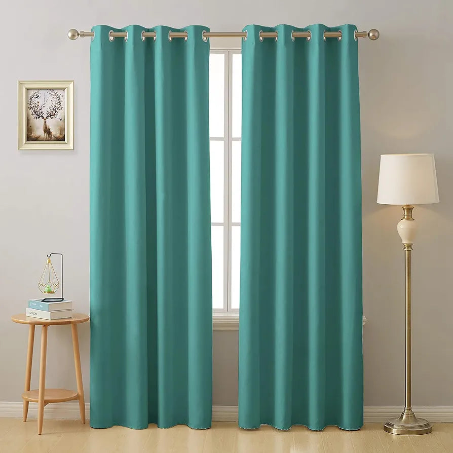 Cloth Fusion Blackout Door Curtains 9 Feet Long Set of 2, Room Darkening Parda 9 Feet Long with Grommet Design for Home Decor 