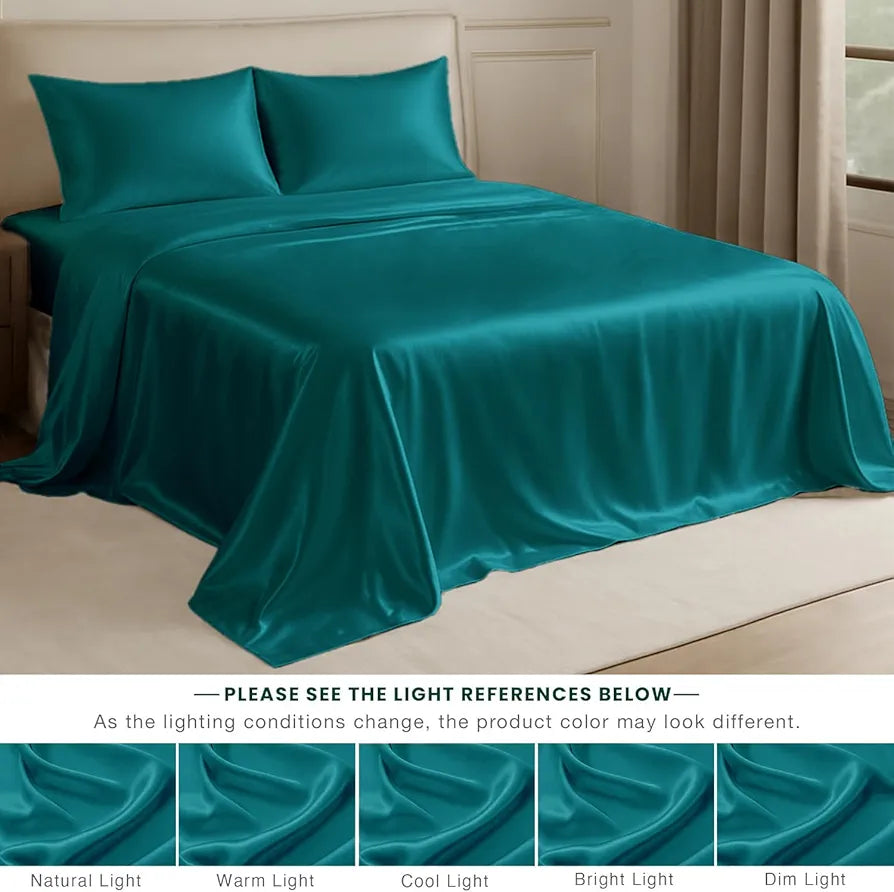 Cloth Fusion Satin Bedsheet for King Size Bed, Perfect for Romantic Night, Excellent Gift for All Celebrations, Set of 1 Satin Sheet 108