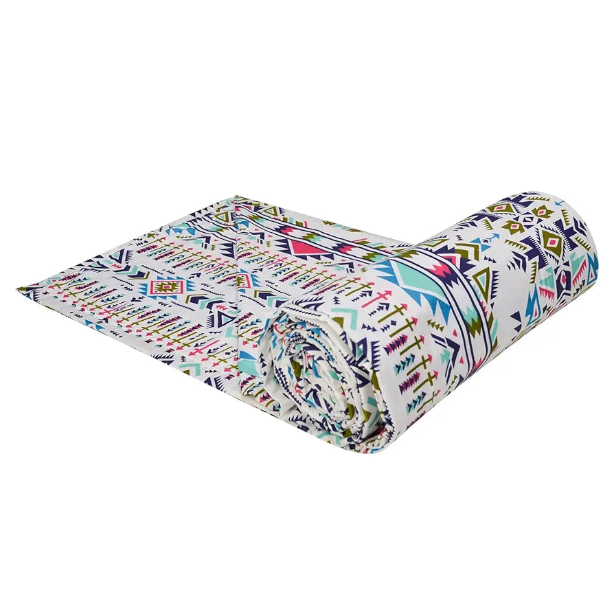 Trance Home Linen 150 GSM Pure Cotton Reversible Dohar Single Bed Size | Ac Blanket Comforter | Soft Light-Weight Bed Blanket 