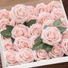 Artificial Flowers Blush Fake Roses Real Looking Foam Roses with Stem Blush