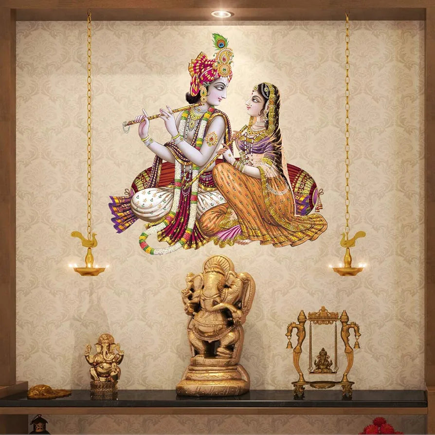 Rangoli White Glossy Vinyl Wall Sticker Premium Self-Adhesive Waterproof Decorative Wall Decal for Bedroom, Living Room, Office & Home Decoration Easy to Apply. Parent-7, Design-10