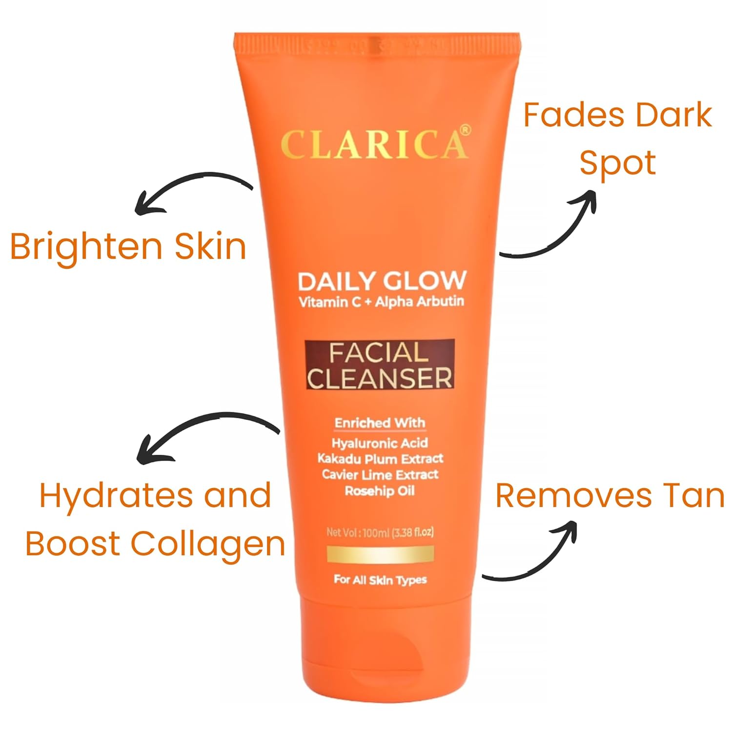 Clarica Vitamin C and Alpha Arbutin Brightening Face Wash - 100 ml ...